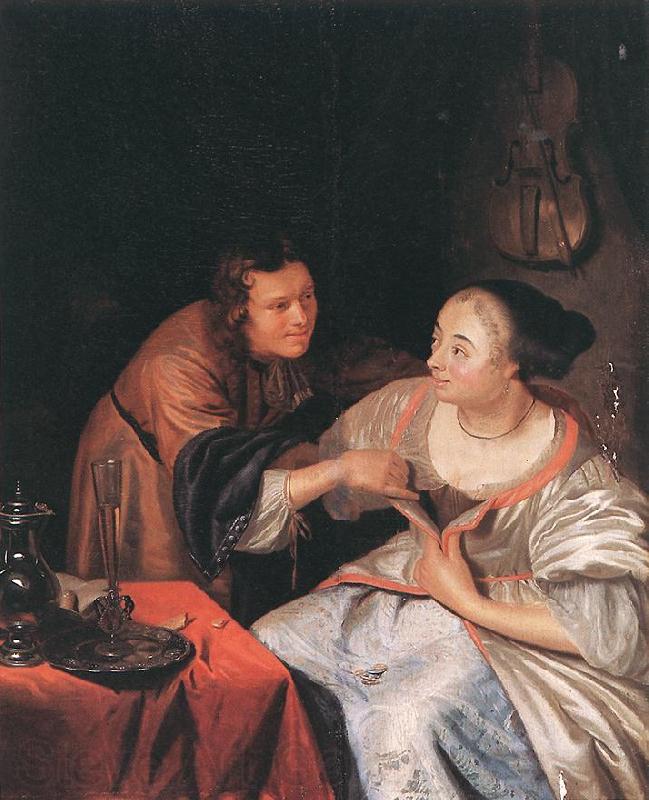 MIERIS, Frans van, the Elder Carousing Couple sg Norge oil painting art